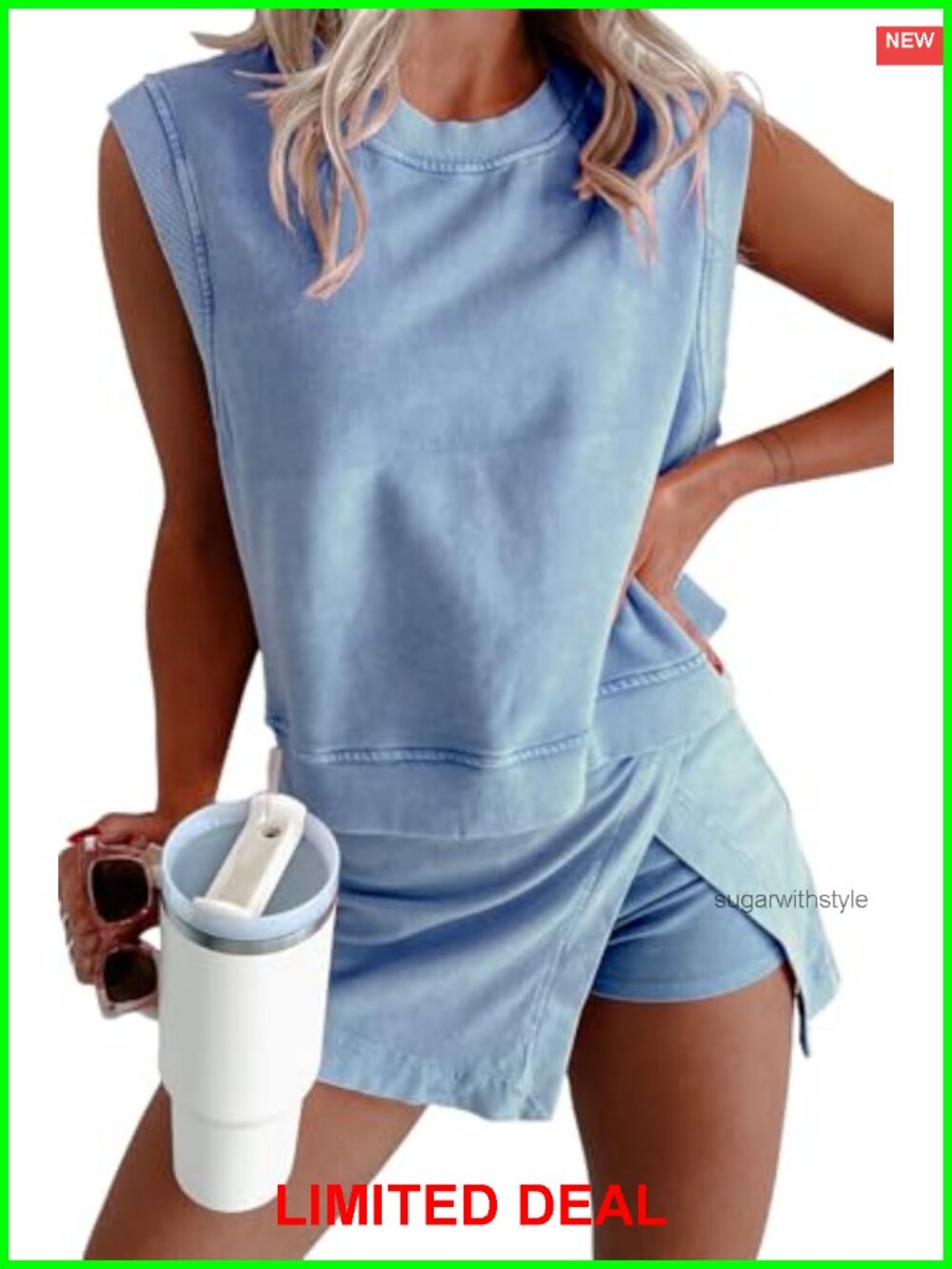 Mineral Wash 2pc Lounge Tank Skirt Set